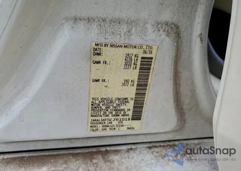 2016 Nissan Altima 2.5 from USA, damaged, VIN 1N4AL3AP7GC261018